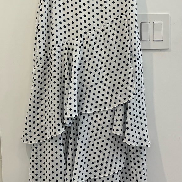 Navy blue and white polkadot layered skirt - Picture 2 of 4